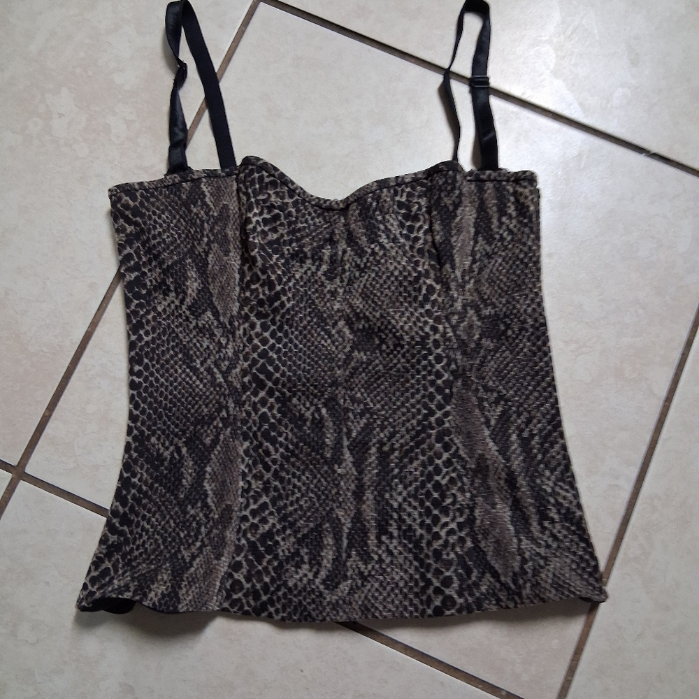 Ticci Tonetto Vintage Animal Print Corset Bustier Top